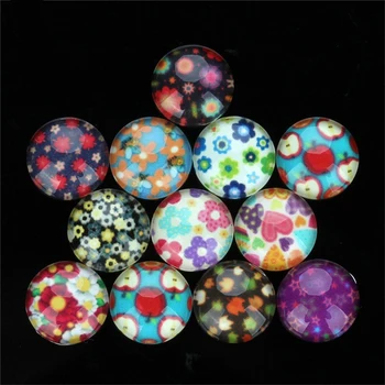 

Ckysee 20pcs/lot Mix Flower Pattern Photo Glass Cabochon 10mm 12mm 14mm 18mm 20mm 25mm Fit Cabochons Settings Jewelry Accessory