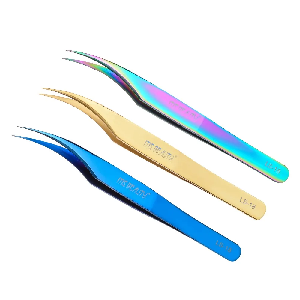

2019 NEW Colorful Top Quality Dolphin Tweezer Gold Feather Tweezer For Eyelash Extension