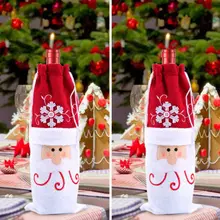 Рождественские прозрачные пластиковые украшения с изображением Санты печенье конфеты хранения бутылки сумки бутылки вина Сладкий чехол вечерние подарки