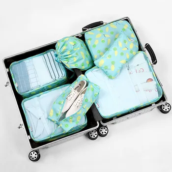 

FullLove 7PCS/Set Letter Print Storage Bag 2018 New Travel Suitcase Organizer Container Cosmetic Organizer Clothes Storage Bags