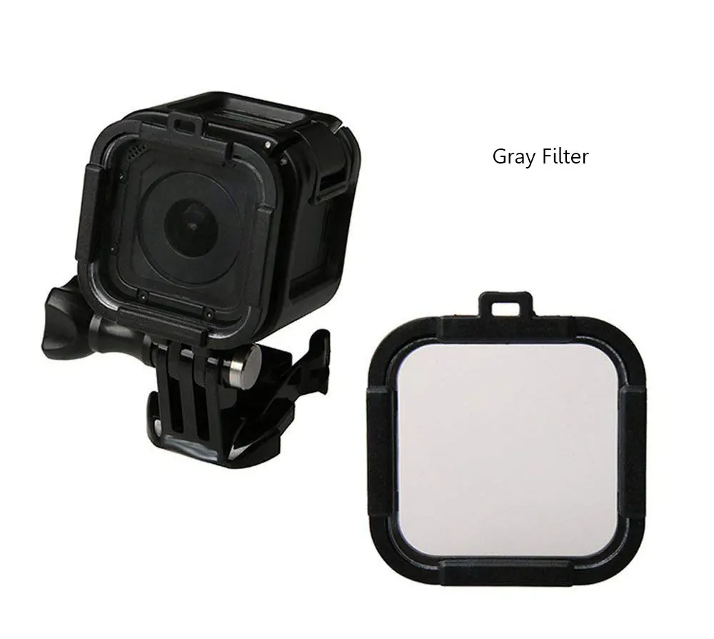 Waterproof Dive Filter 4 Color Diving Filter Red Purple Yellow Gray Lens Cap Lens Protector for Gopro Hero 4 Session 5 Session Cube (9)