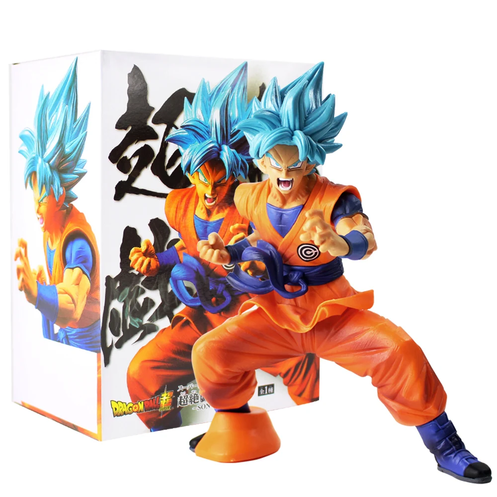 19 см аниме Dragon Ball Z Супер Saiyan Бог Сон Гоку синие волосы Gokou Fighting фигурка ПВХ модель игрушки Dragonball рисунок куклы