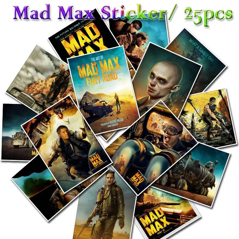 25 шт. Mad Max наклейка для скейтборда/ноутбука/сноуборда/серфинга водонепроницаемая ПВХ Виниловая наклейка случайный шаблонная наклейка гаджеты и подарки - Цвет: A021-25Pcs