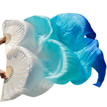 

New Arrival High Quality100% Real Silk Veils Fans Handmade Silk Belly Dance Fans wholesale Size and color can be customized