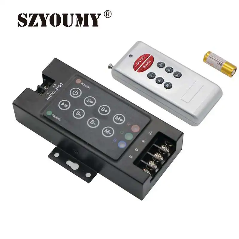SZYOUMY Беспроводной RGB контроллер дистанционного управления для 8keys новый железный корпус 360 Вт DC12V 30A RF Управление; Управление для RGB 5050 3528