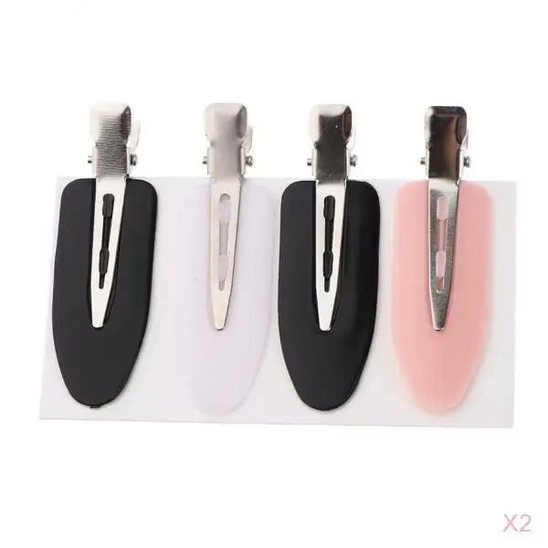 Pack of 8 Professional No Bend Hair Clips, Hairstyling Tool No Crease, No Mark, Great For Hair Styling and Makeup Application