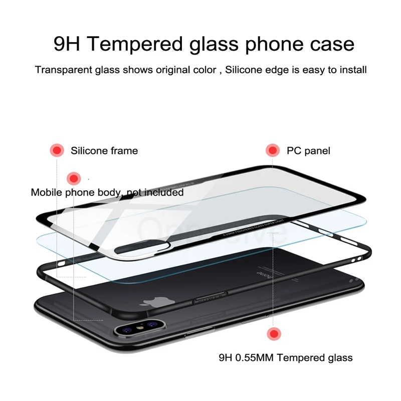 Роскошный стеклянный чехол для iPhone X IX 10 8 7 6 s Plus мягкий ТПУ прозрачный защитный