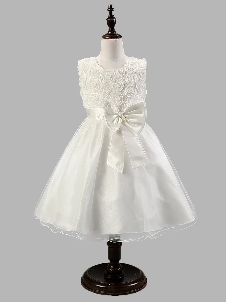 18M-10Yrs для маленьких девочек торжественное платье для свадьбы программы рождения пати с большой бант Платье с цветочным узором для