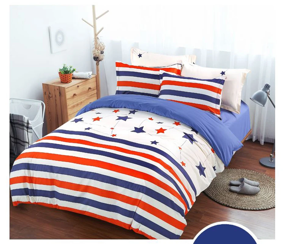 

Home Textile Cartoon Bedding Set United States/United Kingdom Flag Pattern 4pcs Bed Linen Bedspread Bed Sheet Free Shipping