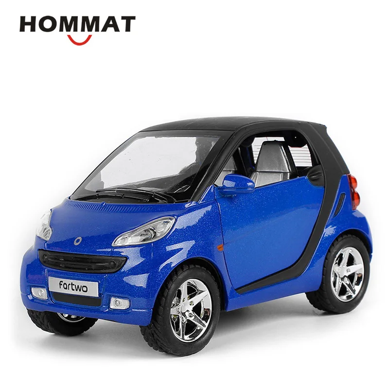 HOMMAT 1:24 моделирование Smart ForTwo литье под давлением игрушечный автомобиль модель металлическая Черная пятница детский подарок Машинки Игрушки для детей - Цвет: Blue