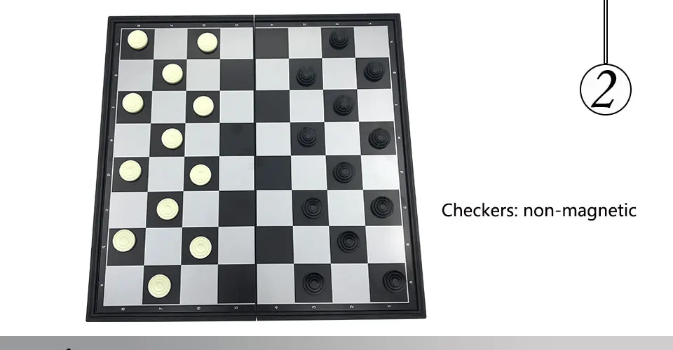 Easytoday Plastic Chess Games Set Magnetic Plastic Chess Pieces Folding Chessboard Table Entertainment Game Gift (2)