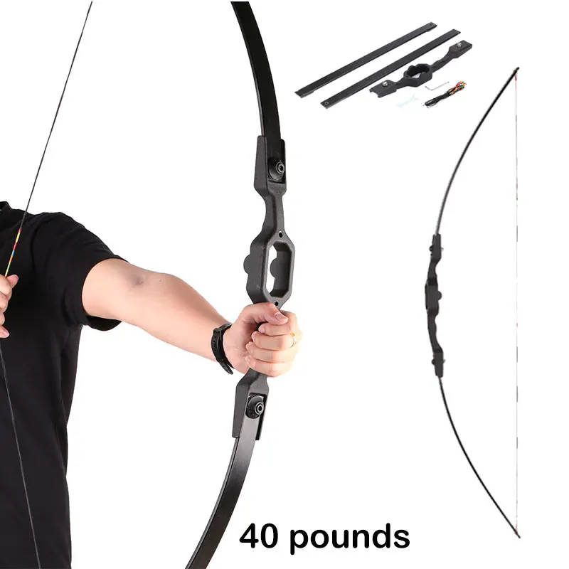 

Hunting Bow Bow Arrow Hunting Training The Bow Straight Bow 40 Pounds After Assembly 136cm Durable Professional Powerful