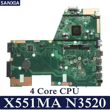 KEFU X551MA Laptop motherboard for ASUS X551MA X551M X551 F551MA D550M Test original mainboard N3520 4-Core CPU