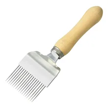 Разворачивающая вилка мед пчела из нержавеющей стали зуб мед гребенчатая вилка с деревянной ручкой Инструмент пчеловода пчеловодства оборудование для пчеловодства