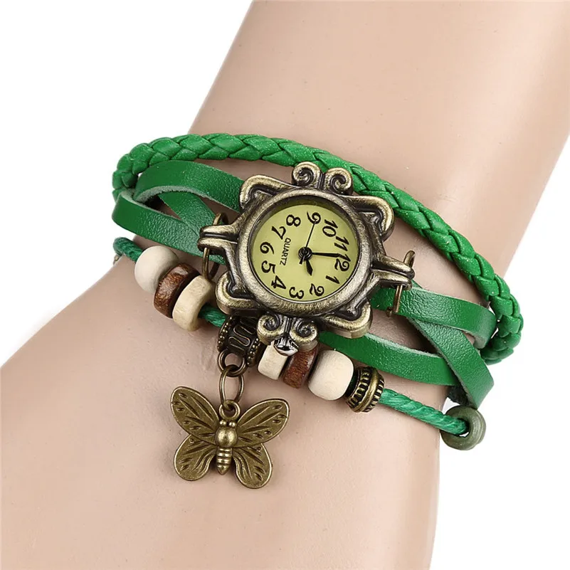 Newest Women's watches brand fashion ladies watch Weave leather band Quartz Around Lady Wrist Watches clock Bracelet Reloj M18 (1)