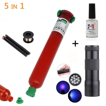 

5 in1 TP-2500 LOCA UV glue liquid optical clear adhesive with import Glue Remover +UV curing light touch LCD screen phone repair