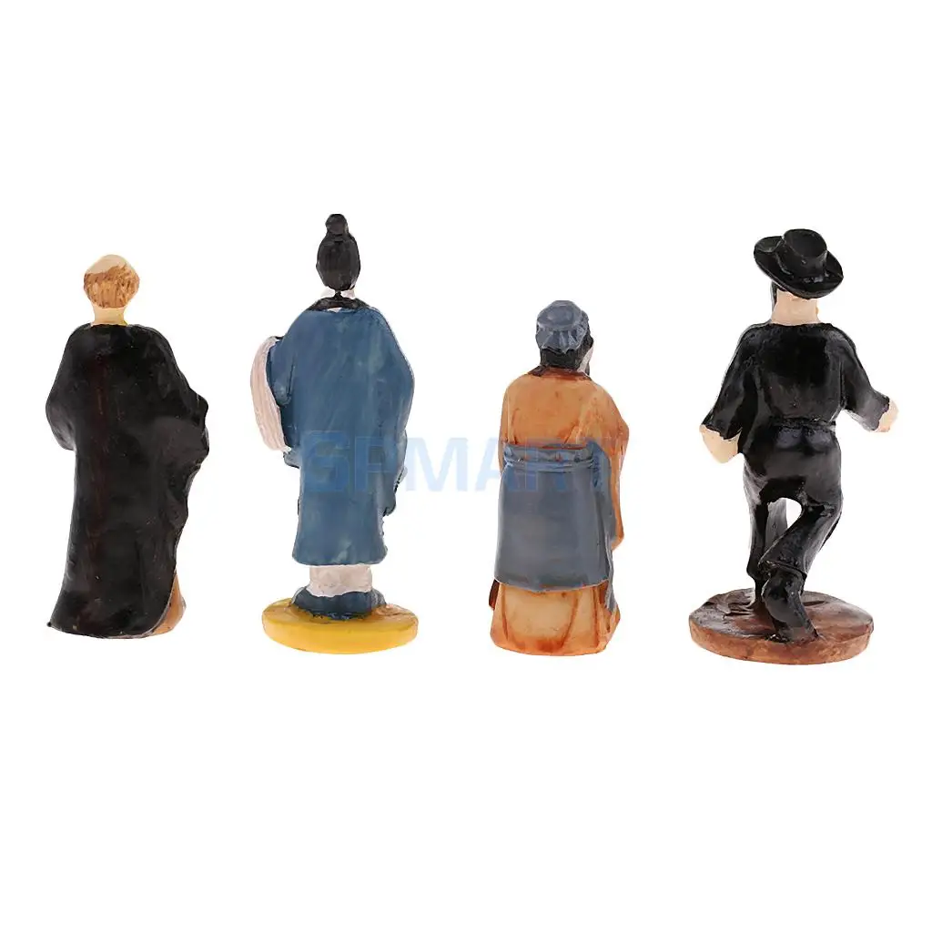 1 Set Resin Figure Model Miniature - Gangster Priest Taoist Priest Confucius for Sand Table Game DIY Accessory