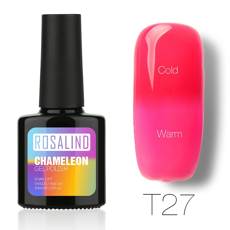 ROSALIND гель 1 S P+ черная бутылка 10 мл хамелеон, изменяющийся от температуры T01-30 гель лак для ногтей Дизайн ногтей УФ светодиодный термогель лак - Цвет: T27