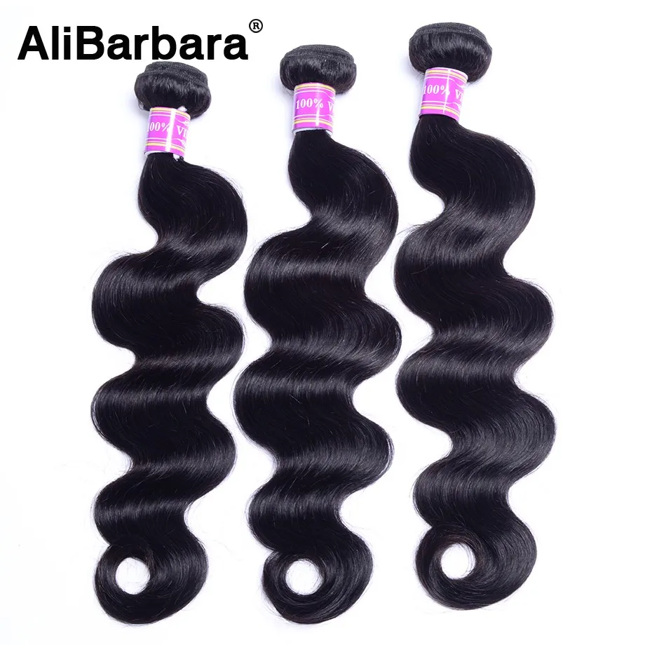 AliBarbara Hair Brazilian Body Wave Hair Human Hair Weave Bundles Non Remy Hair Extension 1B 1or 3Bundles Fast Delivery