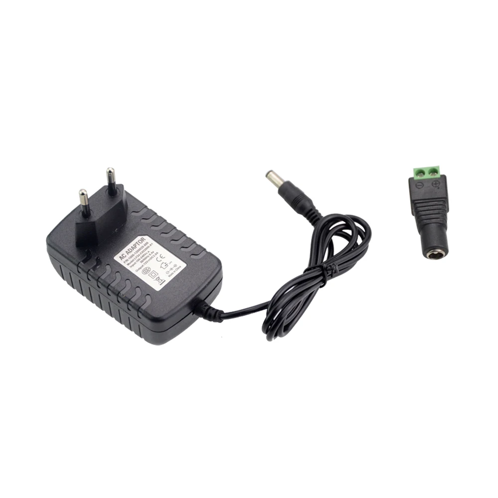 

110V 220V To DC 2A 3A EU US 12V Power Adapter + DC Connector for 5050 5630 3528 3014 RGB LED Strip light