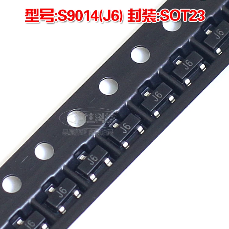 New S9014 SOT 23 Silk Screen Printing J6 0.1A 45V NPN Power Transistor