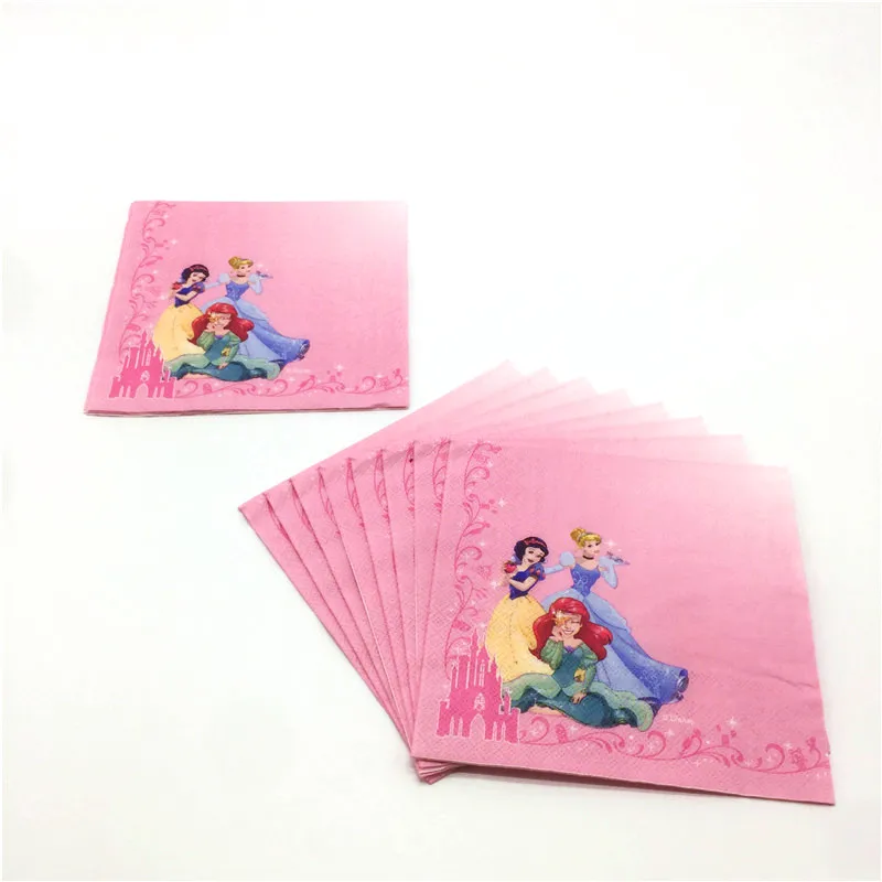 

Disney Six Princess Snow White 10pcs/lot Disposable Paper Napkins Kid Girl Birthday Theme Party Baby Shower Paper Tissue Supply