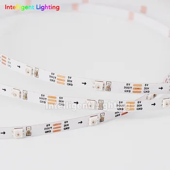 

1m/2m SK6812 30leds/m 4mm/60leds/m 4mm/5mm/144leds/m 7.2mm width RGB pixel led strip, SMD 3535/5050, White PCB IP30 DC5V