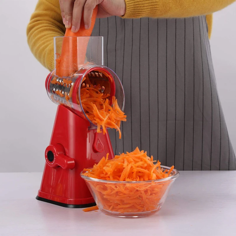 New Round Vegetable Cutter Mandoline Slicer Potato Carrot Grater Slicer with 3 Stainless Steel Blade Nut Shredder Kitchen Tools