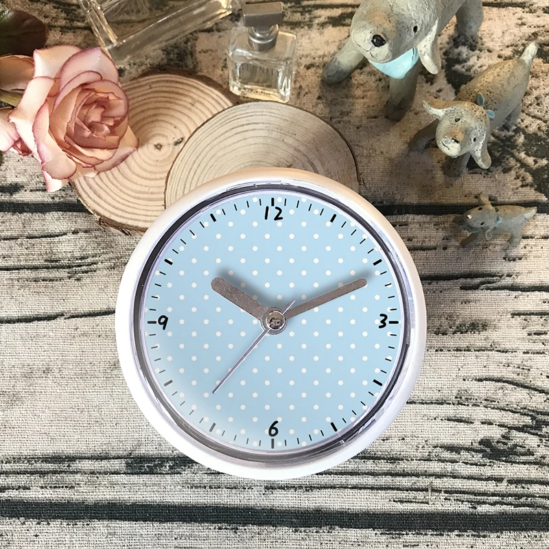 Blue Dot Waterproof Clock Shower Mini Wall Clock Bathroom Clock