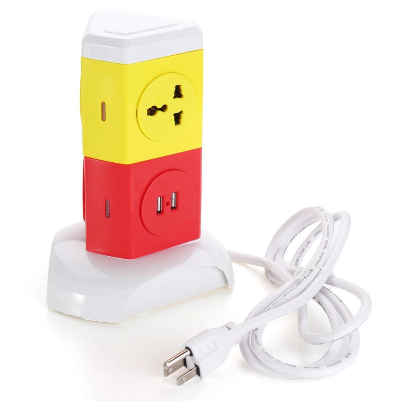 melhor Régua De Energia USB 3 Saídas 2 Criativos da Tomada de Extensão USB 10A 2500 w Rotação Tomada Interruptor Independente 1.8 m Cabo UE EUA Plug