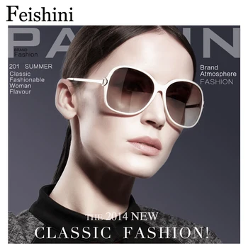 

FEISHINI Brand Designer HD Anti fatigue oculos de sol feminino Original Comfortable Sunglasses Women Polarized Oversized 2019