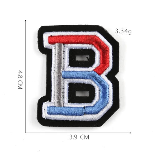 3D значки с надписями вышитые нашивки красочные ярлыки с именем шляпа сумка рубашка DIY логотип эмблемы ремесла Алфавит украшения - Цвет: B