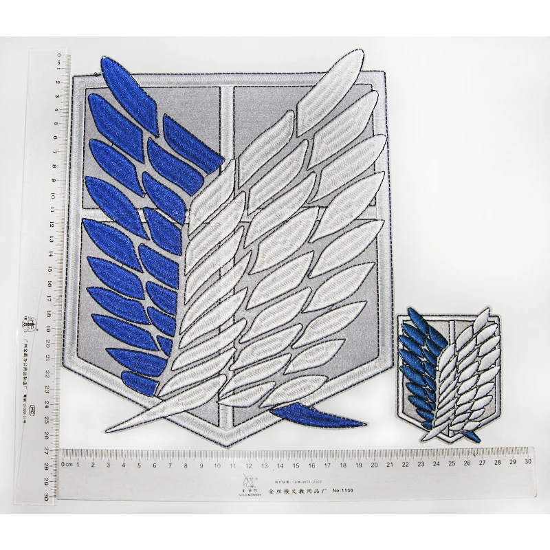 4 шт./компл. обувь для косплея по аниме «атака на Титанов», атакующего гиганта из аниме «Атака Титанов»; тканевые крылья наклейки аниме Ver. Recon Corps эмблема Shingeki no kyojin Косплей синие значки