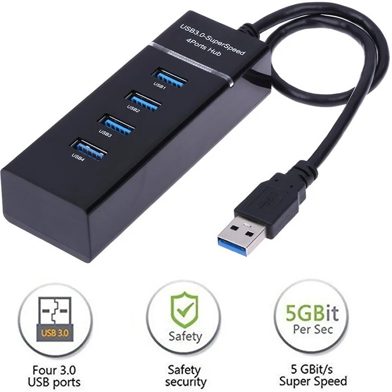 Universal 4 Port High Speed 3.0 USB Port Expansion USB Hub for Xbox One