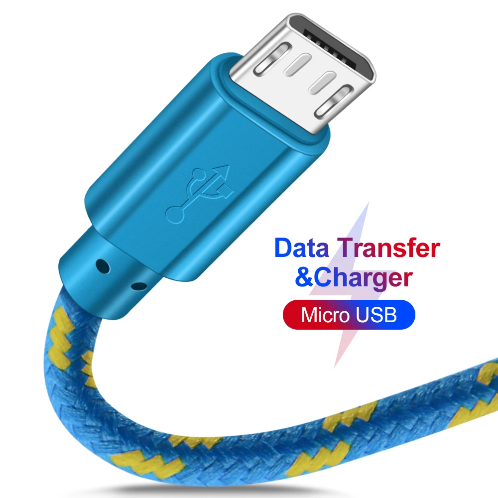 Кабель для передачи данных iphone X XS 6 7 1 м 2 3 нейлоновая оплетка А Micro USB кабель