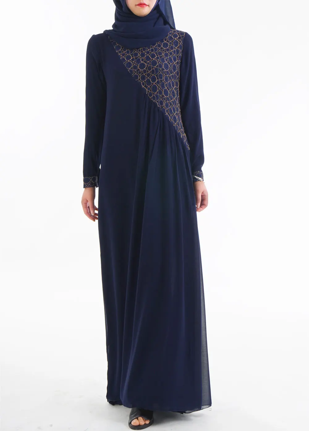 Мода мусульманский кружевное платье одежда женщин мусульманских стран для Для женщин джилбаба Djellaba халат мусульманин турецкий Baju халат кимоно кафтан 06
