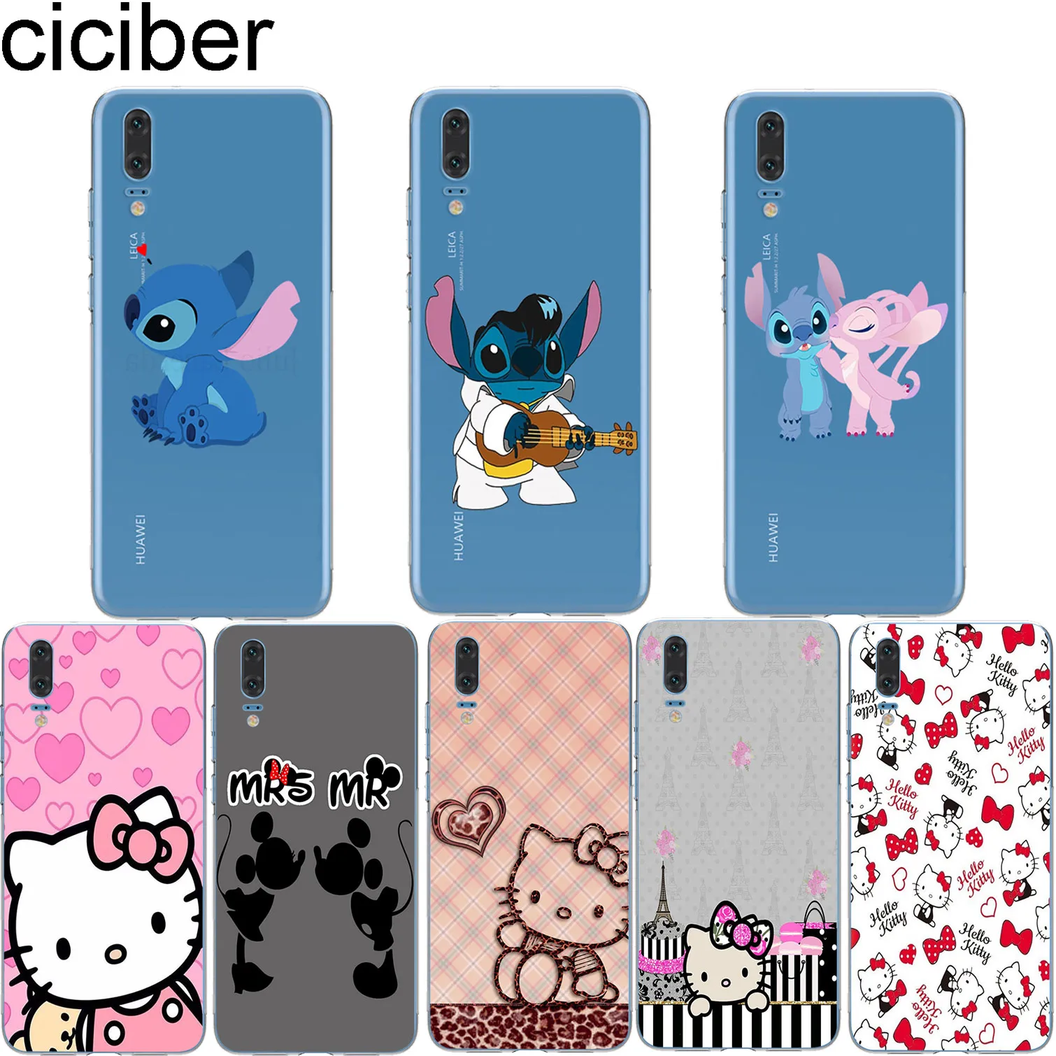 

ciciber Lovely Stitch for Huawei P20 P30 P10 P9 P8 Lite Pro Plus 2017 Soft Phone Cases for Huawei Mate 20 10 9 Lite Pro X Cover