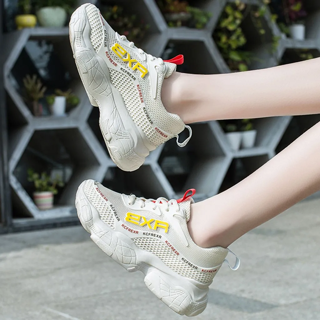 SAGACE женская обувь для бега с круглым носком из сетчатого материала Повседневная Студенческая спортивная обувь смешанных цветов
