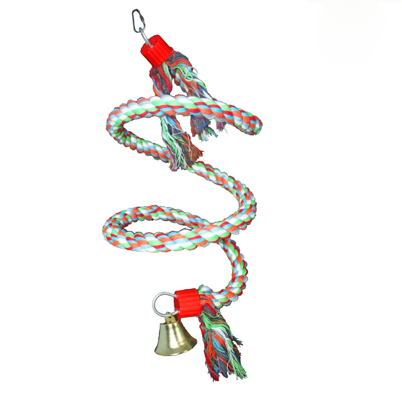 Climb cotton rope swing parrot toys for medium and big birds training