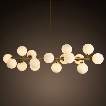 Dinning Table gold body fixture Modern LED Chandelier Light Fitting 16LED lights warm glass bubble chandelier