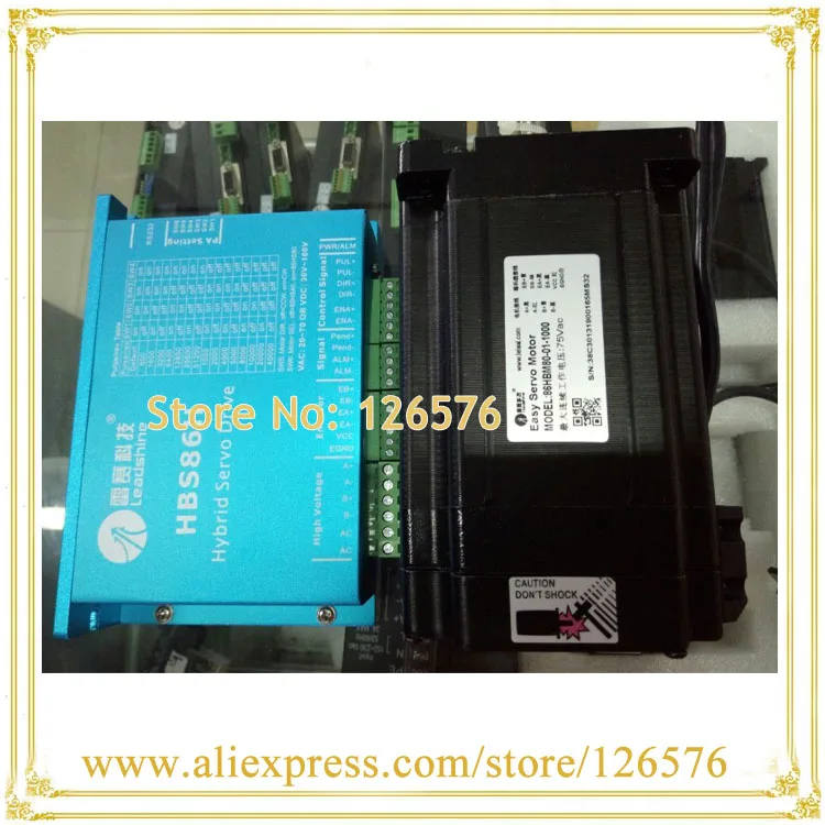 

Leadshine Hybrid easy servo system HBS86H+86HSM80-E1 8N.m Closed loop stepper motor with 3m encoder cable