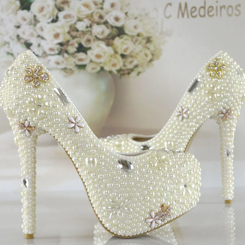 dress shoes with pearls