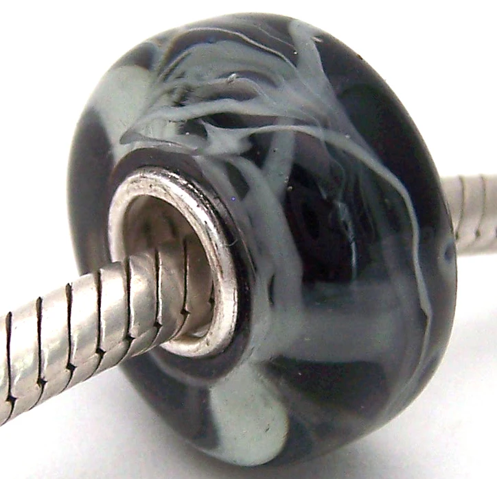 

YJG55 Cylinder 100% S925 Sterling Silver Beads Murano Glass beads Fit European Charms Bracelet charms diy jewelry Lamp-work