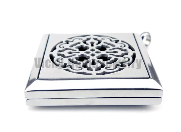 

Square Silver Old World Cross (30mm) Aromatherapy / Essential Oils Diffuser Locket Necklace Stainless Steel