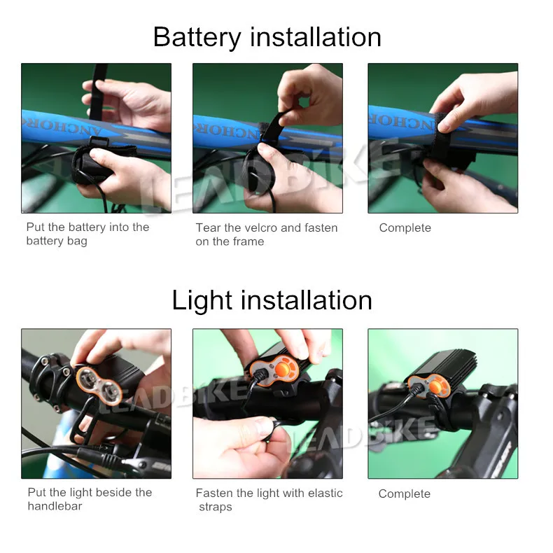Best Leadbike Bicycle Front Light USB Rechargable Super Bright LED Bike Headlight Safety Warning Lights Night Riding Accessories 4