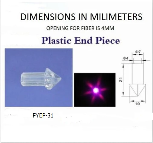 FYEP-31 волоконно-оптические потолочные Звездные огни 100 шт. украшения пластиковые волоконно-оптические концевые фитинги для 0,75 мм/1,0 мм/1,5 мм