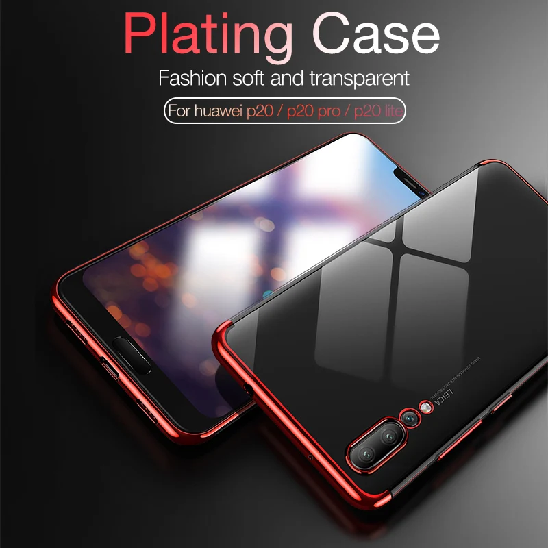 

Yierfa Huawei P20 Lite Plating Case For Huawei P20 Pro Ultra Thin Soft Tpu Transparent Back Cover For Huawai P20 Lite Case Cover