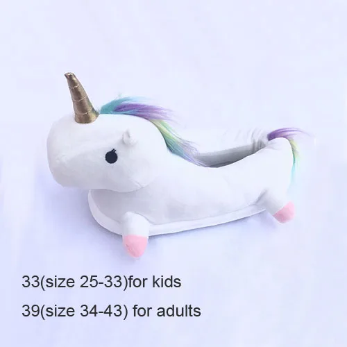 White Unicorn Обувь с единорогом; детские тапочки для девочек и мальчиков; кигуруми; комбинезон; Пижама с животными; обувь с когтями; женские домашние тапочки с единорогом; вечерние тапочки для костюмированной вечеринки - Цвет: White Unicorn