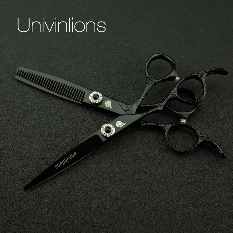 6" black barber left handed hairdressing scissors left hand hair