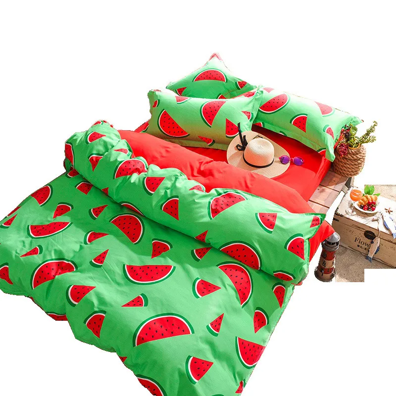 

Watermelon Print Duvet Cover Sets For Single Double Bed Adults Twin Full Queen Size 100% Polyester Bedding Sets XF640-35